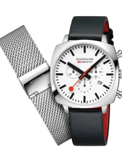 MONDAINE Herrenuhren-Cushion Chrono 41mm Set MSL.41410.LBV.SET