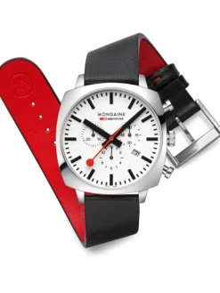 MONDAINE Herrenuhren-Cushion Chrono 41mm Set MSL.41410.LBV.SET
