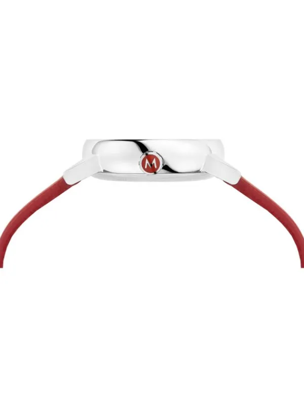 MONDAINE Damenuhren-evo2, 30 mm Leder vegan rot Datum MSE.30210.LCV