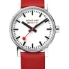 MONDAINE Herrenuhren | Damenuhren-evo2, 35 mm Leder vegan rot MSE.35110.LCV