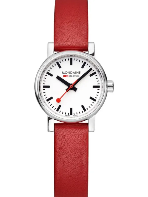 MONDAINE Damenuhren-evo2, 26 mm Leder vegan rot MSE.26110.LCV