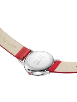 MONDAINE Herrenuhren | Damenuhren-evo2, 35 mm Leder vegan rot MSE.35110.LCV