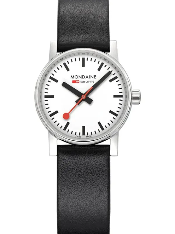 MONDAINE Damenuhren-evo2, 30 mm Weiß Leder vegan MSE.30110.LBV