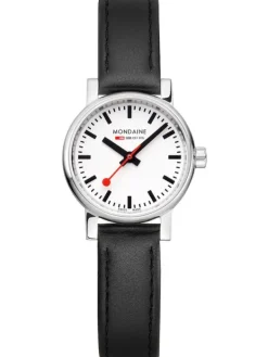 MONDAINE Damenuhren-evo2, 26 mm Weiß Leder vegan MSE.26110.LBV