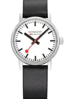 MONDAINE Herrenuhren | Damenuhren-evo2, 35 mm Weiß Leder vegan MSE.35110.LBV