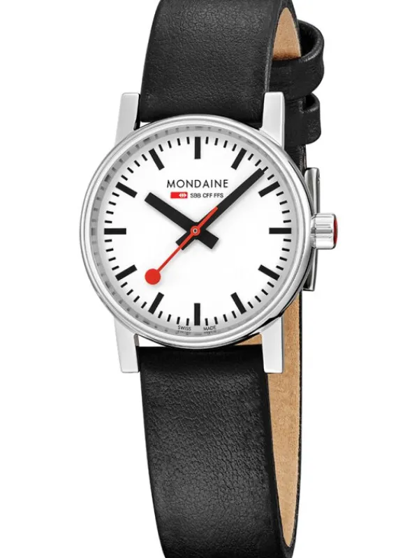MONDAINE Damenuhren-evo2, 30 mm Weiß Leder vegan MSE.30110.LBV