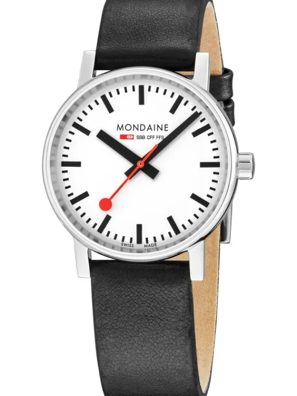 MONDAINE Herrenuhren | Damenuhren-evo2, 35 mm Weiß Leder vegan MSE.35110.LBV