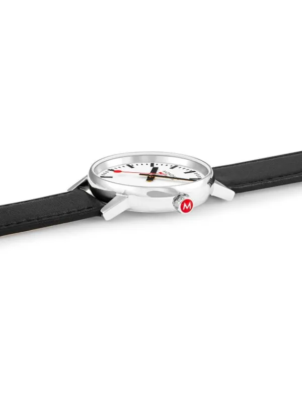 MONDAINE Herrenuhren | Damenuhren-evo2, 35 mm Weiß Leder vegan MSE.35110.LBV