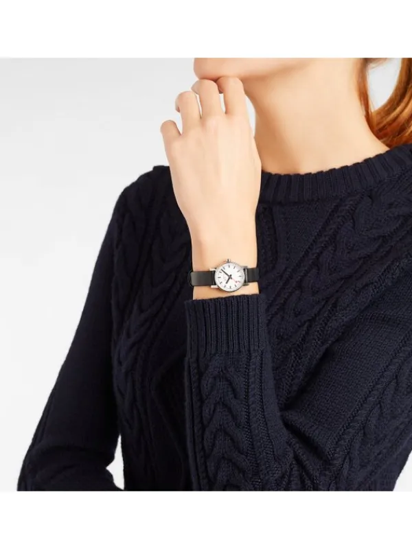 MONDAINE Damenuhren-evo2, 26 mm Weiß Leder vegan MSE.26110.LBV
