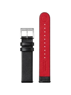 MONDAINE Uhrenarmbänder | Zubehör-Klasisches Uhrenband schwarz / rot mit runder Bandspitze FGM.xxxx.21Q