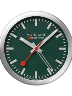 MONDAINE Wecker + Co. | Wanduhren-Mini Wanduhr Tischuhr Wecker Grün A997.MCAL.66SBV.1