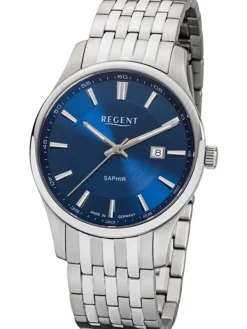 REGENT Herrenuhren-Armbanduhr Edelstahl blau GM-1627