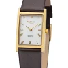 REGENT Damenuhren-Damenuhr eckig Leder goldf. F1302
