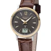 REGENT Damenuhren-Damenuhr Funk bicolor Leder braun FR257