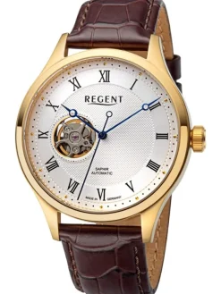 REGENT Herrenuhren-Herrenuhr Automatik Unruh 42 mm goldf. GM-2216