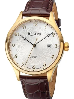 REGENT Herrenuhren-Herrenuhr Automatik 42 mm goldf. GM-2214