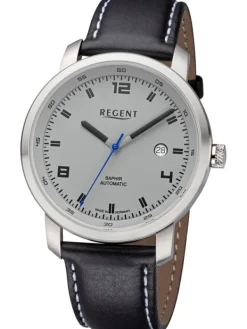 REGENT Herrenuhren-Herrenuhr Automatik 44 mm Lederband GM-2105