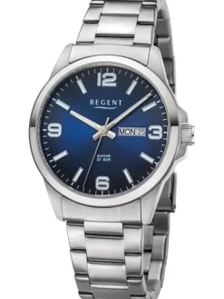 REGENT Herrenuhren-Herrenuhr Gliederband 20 bar blau F1528