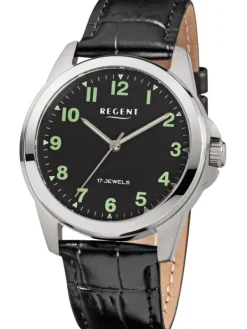 REGENT Herrenuhren-Herrenuhr Handaufzug 39 mm schwarz F1571
