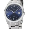 REGENT Herrenuhren-Herrenuhr Quarz blau Saphir Metallband F1193