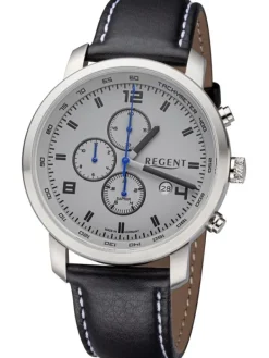 REGENT Herrenuhren-Herrenuhr Quarz Chronograph Lederband GM-2109