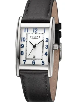 REGENT Herrenuhren-Herrenuhr Quarz eckig Leder F1518