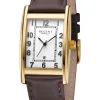 REGENT Herrenuhren-Herrenuhr Quarz eckig Leder goldf. F1519