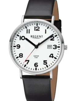 REGENT Herrenuhren-Herrenuhr Quarz Leder BA-796