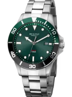 REGENT Herrenuhren-Herrenuhr Tauchen Solar Grün F1544