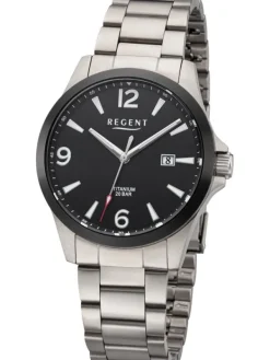REGENT Herrenuhren-Herrenuhr Titan 20 bar schwarz F1298