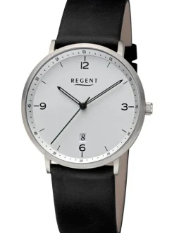 REGENT Herrenuhren-Herrenuhr Titan 39 mm Leder F1531
