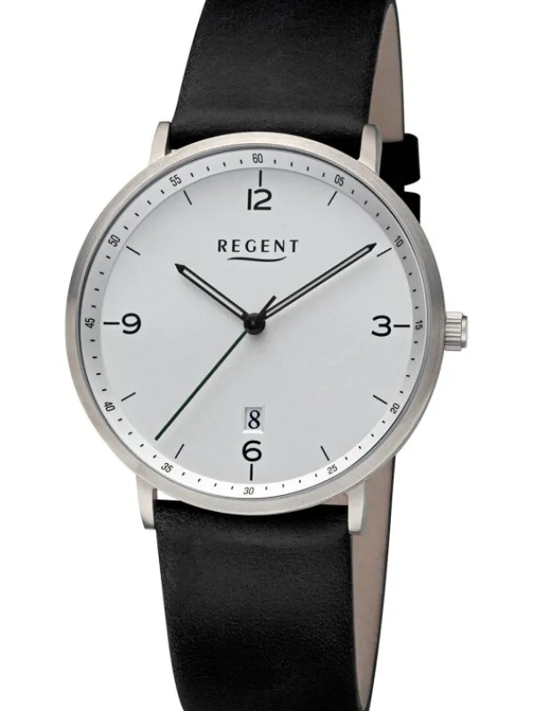REGENT Herrenuhren-Herrenuhr Titan 39 mm Leder F1531