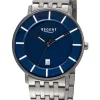 REGENT Herrenuhren-Herrenuhr Titan blau Gliederband F1176