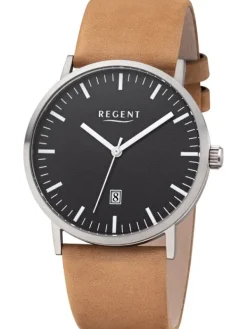 REGENT Herrenuhren-Herrenuhr Titan Leder braun F1232