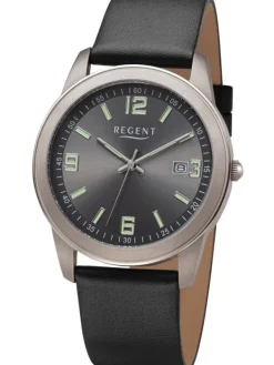 REGENT Herrenuhren-Herrenuhr Titan Leder F1270