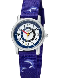 REGENT Kinderuhren-Kinderuhr Delfine blau 3301F-09-B