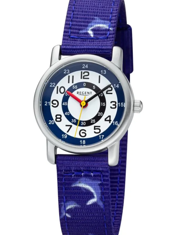 REGENT Kinderuhren-Kinderuhr Delfine blau 3301F-09-B