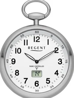 REGENT Taschenuhren-Lepine, Funk-Taschenuhr, weiß 11280076