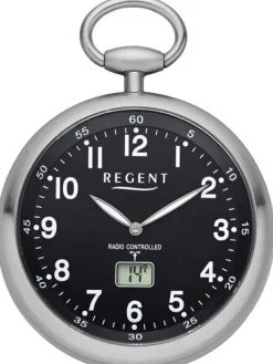 REGENT Taschenuhren-Lepine, Funk-Taschenuhr, schwarz 11280077