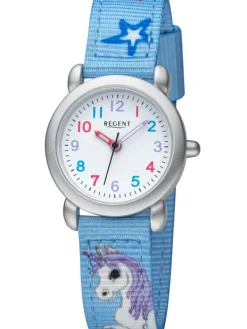 REGENT Kinderuhren-Mädchenuhr Einhorn blau 2773F-033B