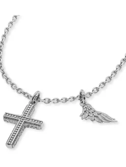 Save Brave Halsketten + Collier-Flügel und Kreuz Halskette Herren SBN-FLH