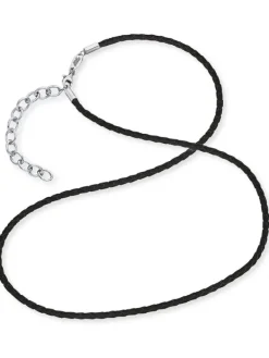 Save Brave Halsketten + Collier-Vegane Lederkette Herren Schwarz SBN-55-KABK