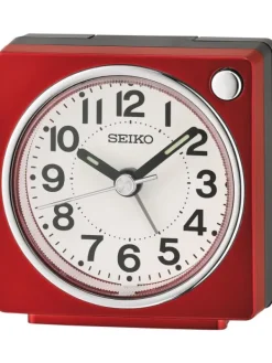 SEIKO Wecker + Co.-Wecker, mit Schlummerfunktion, Quarzuhrwerk, rechteckig, rot QHE196R