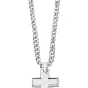 s.Oliver Halsketten + Collier-Herren Kette mit Anhänger Kreuz, Edelstahl 2026009