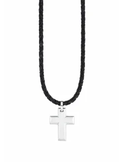 s.Oliver Halsketten + Collier-Herren Kette mit Anhänger Kreuz, Edelstahl 2015064