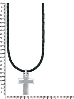 s.Oliver Halsketten + Collier-Herren Kette mit Anhänger Kreuz, Edelstahl 2015064