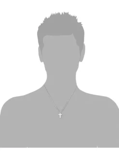 s.Oliver Halsketten + Collier-Herren Kette mit Anhänger Kreuz, Edelstahl 2026009