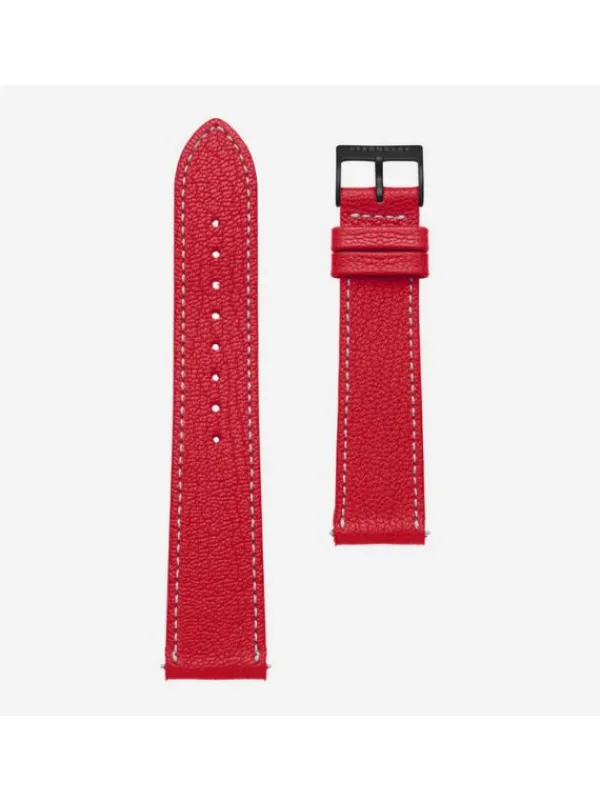 STERNGLAS Uhrenarmbänder | Zubehör-Capra 20 rot, Schließe schwarz mattiert S03-CA02
