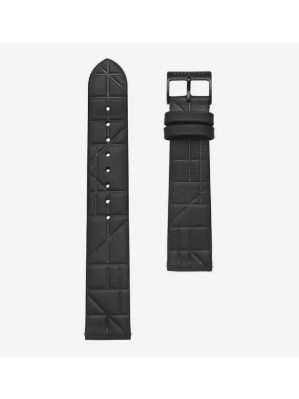 STERNGLAS Uhrenarmbänder | Zubehör-Editionsband Bauhaus 20 mm, schwarz mattiert S03-EB09
