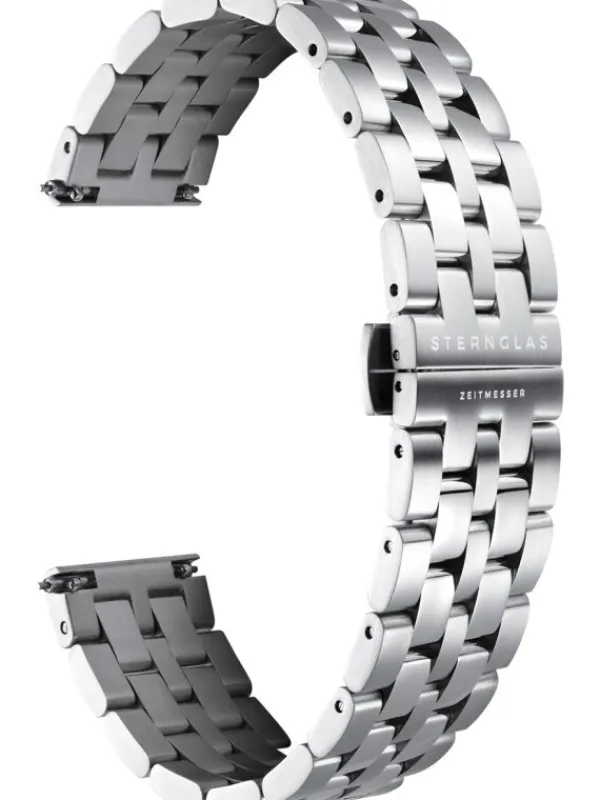 STERNGLAS Uhrenarmbänder | Zubehör-Gliederarmband 20 silber (poliert, matt) S03-ME13